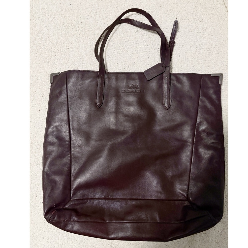 Coach Authentic Dark‎ Oxblood Large Leather Tote